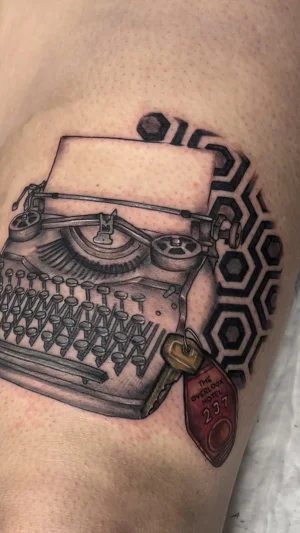 Vintage Typewriter With Hotel Key