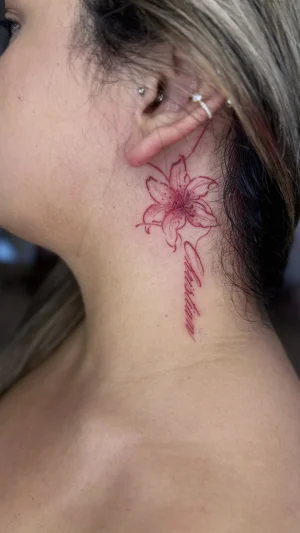 Red Lily Neck Script