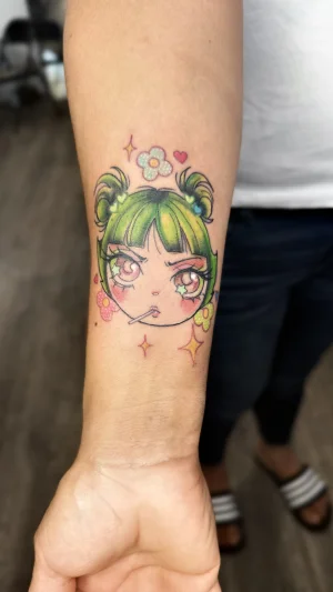 Anime Girl Face Forearm