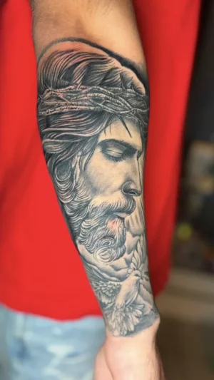 Jesus With Dove Quarter Sleeve