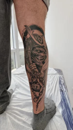 Samurai Demon Black & Grey Calf