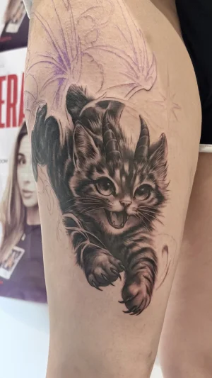 Horned Kitten Realistic Thigh Piece