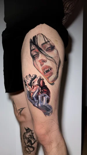 Vampire Woman With Heart Thigh