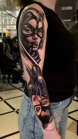 Masked Woman Realistic Full Sleeve