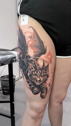 Winged Cat Fantasy Illustration