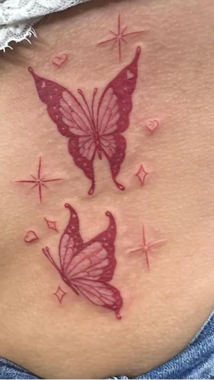 Red Fine Line Butterfly Ribs