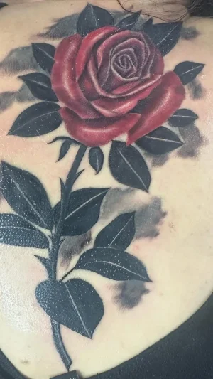 Bold Red Rose Back Piece