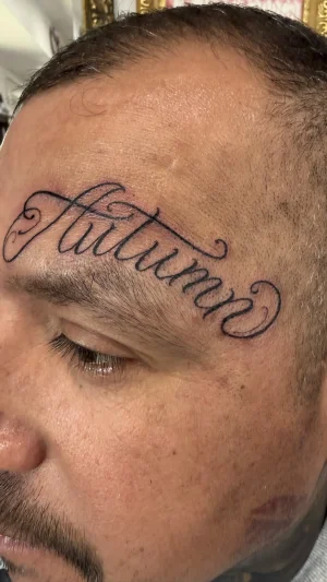 Fine Line Script Word Face
