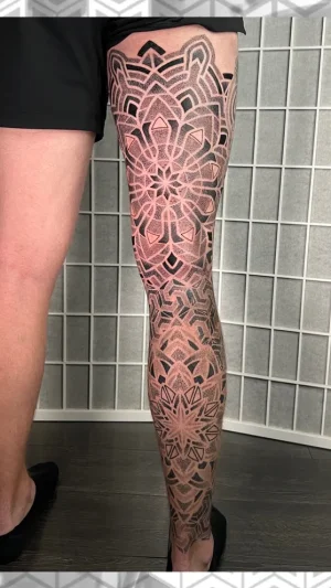 Geometric Mandala Full Leg Sleeve