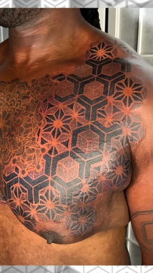 Geometric Hexagon and Asanoha Chest Piece