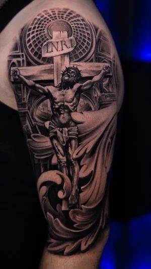Jesus on the Cross Half Sleeve