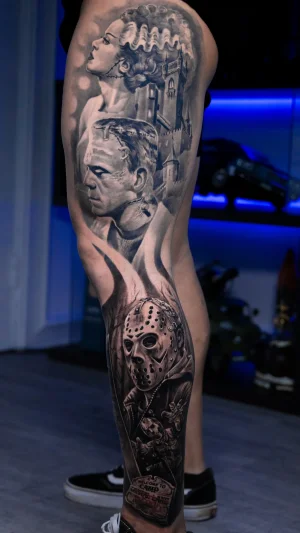 Horror Portrait Full Leg Sleeve