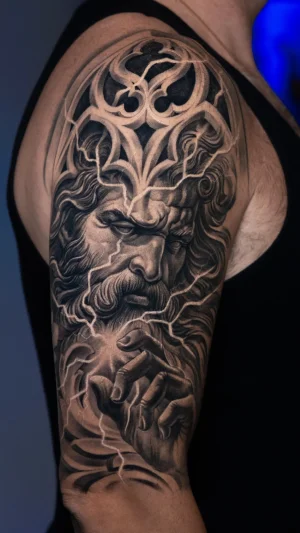 Mythological Bearded Man Half Sleeve