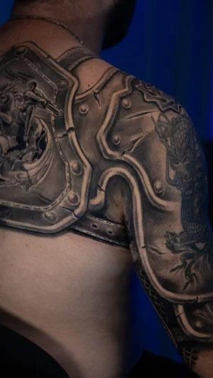 Armor Half Sleeve With Soldier And Dragon