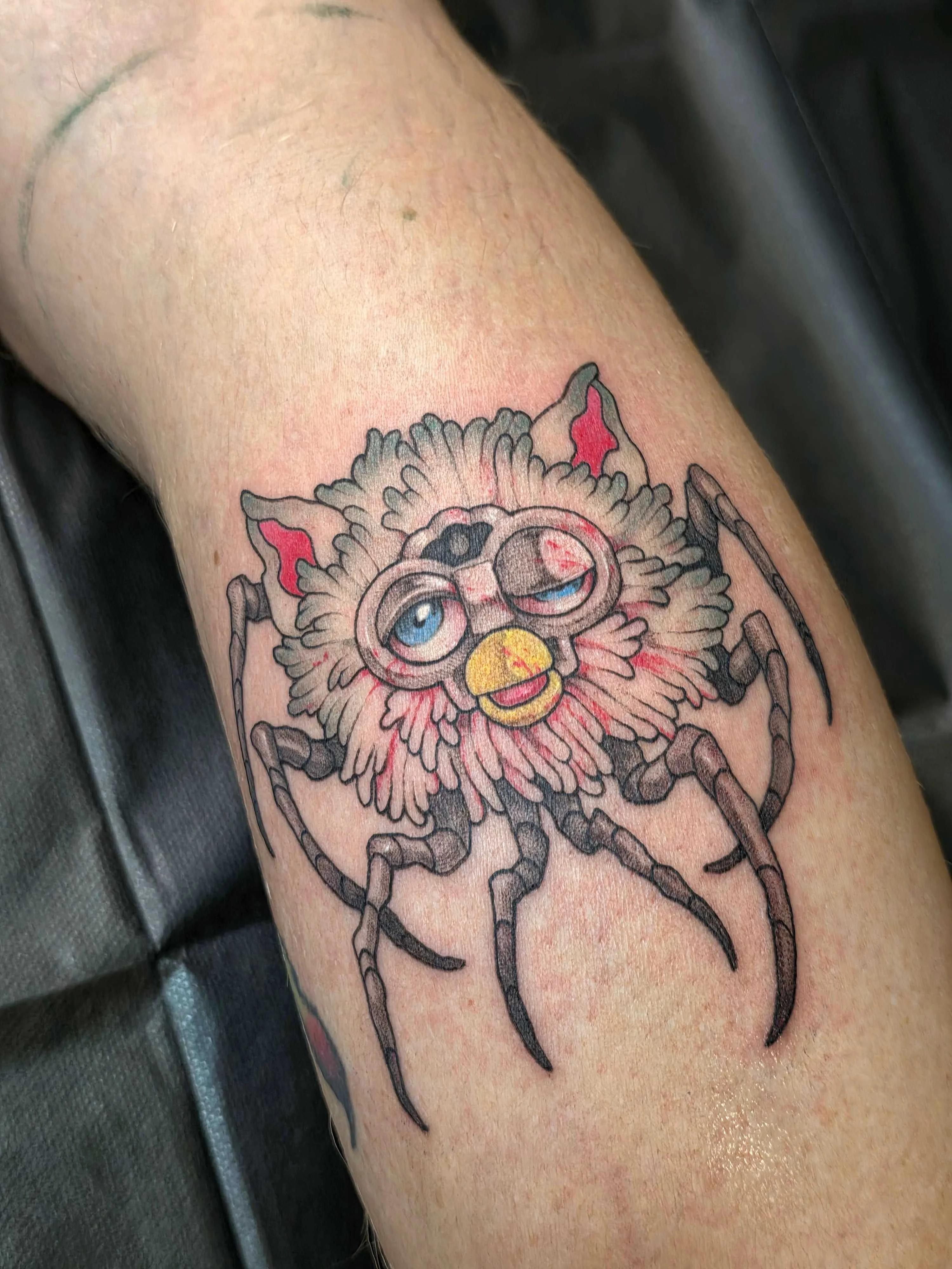 Surreal Spider Bird Hybrid: spider, bird face, glasses, three eyes, fantasy, animal