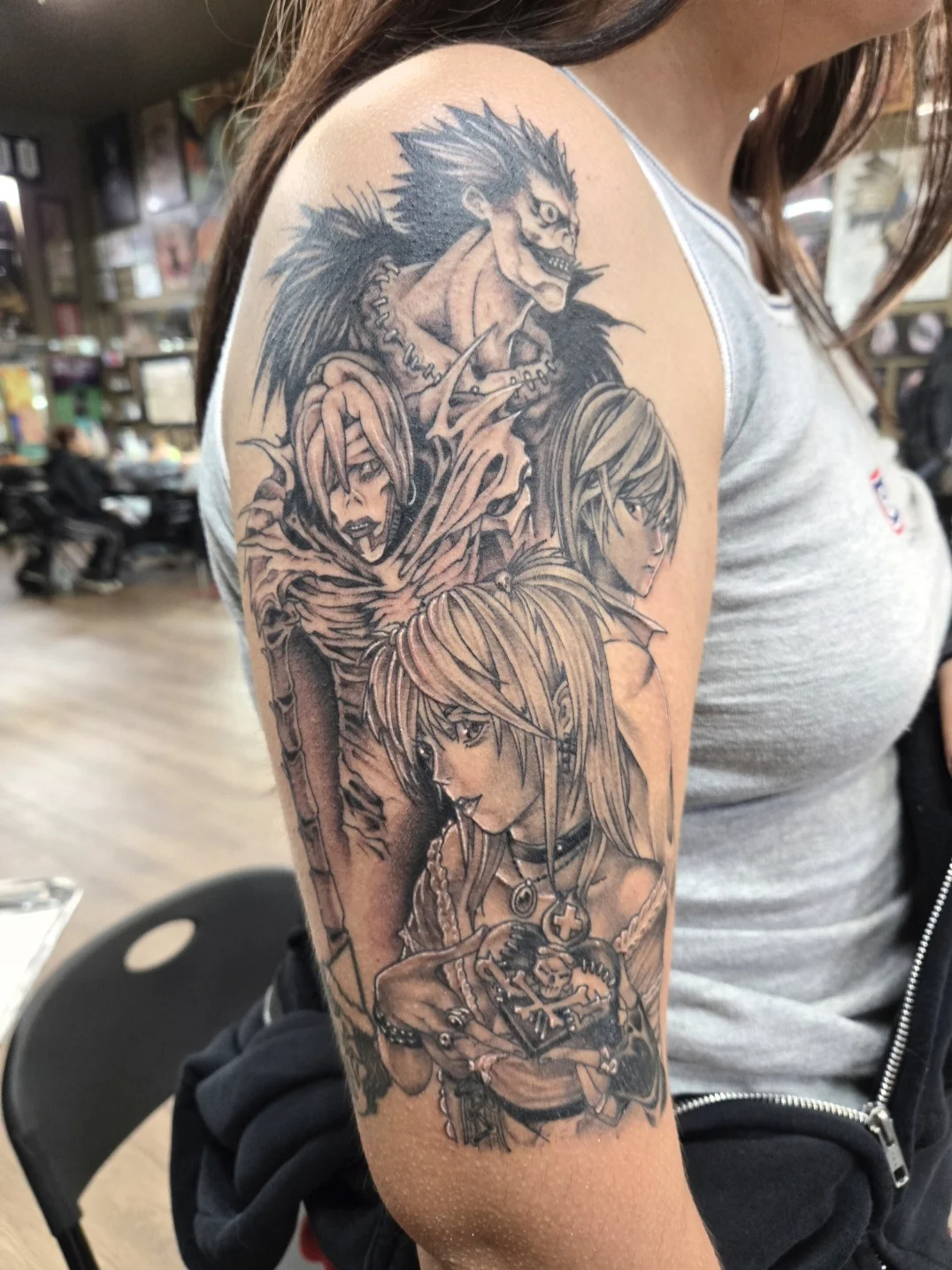Anime tattoo by Dominic_Mata: ryuk, light yagami, misa amane, near